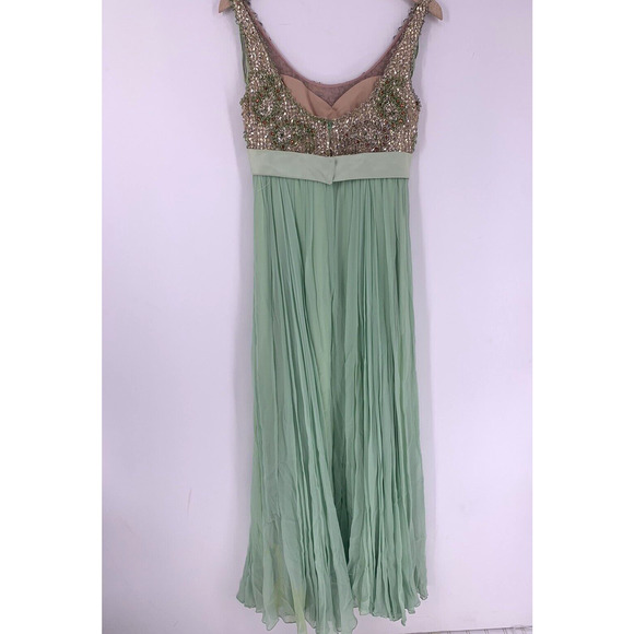 Vintage NEIMAN MARCUS Hand Beaded Maxi Dress Green NOS - Picture 2 of 11